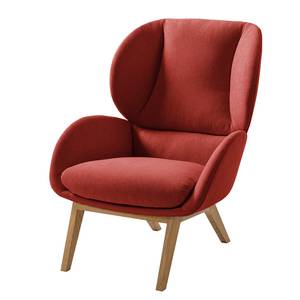 Fauteuil MAROLS Tissu Saia: Carmin - Chêne clair