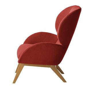 Fauteuil MAROLS Tissu Saia: Carmin - Chêne clair