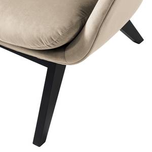 Sessel MAROLS Samt Shyla: Beige - Schwarz