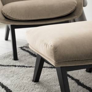 Polsterhocker MAROLS Samt Shyla: Beige - Schwarz