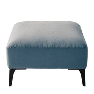 Repose-pieds capitonné Berrie Tissu - Tissu Saia: Bleu jean