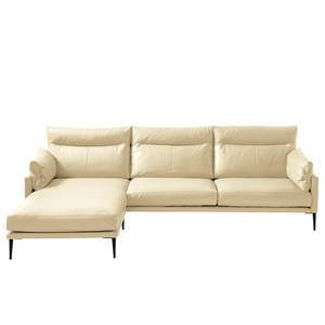 Ecksofa Lillian I Echtleder - Echtleder Neka: Creme - Longchair davorstehend links