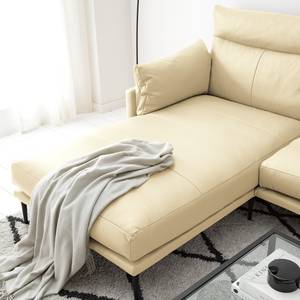 Ecksofa Lillian I Echtleder - Echtleder Neka: Creme - Longchair davorstehend links