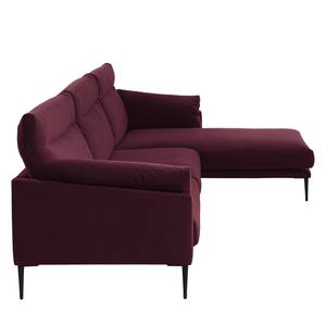 Ecksofa Lillian I Samt - Samt Shyla: Aubergine - Longchair davorstehend rechts