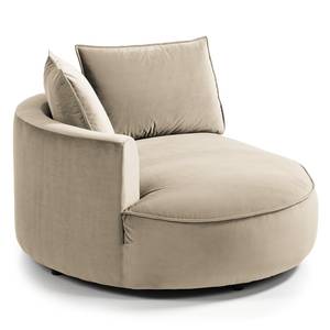 Modulaire ottomane BUCKLEY fluweel - Velours Shyla: Beige - 126 x 154 cm - Links uitlijnen