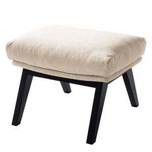 Gestoffeerde hocker MAROLS Geweven stof Saia: Beige - Zwart