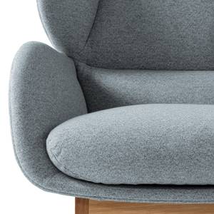 Fauteuil MAROLS Tissu Inze: Gris bleu - Chêne clair