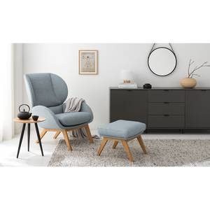 Fauteuil MAROLS Tissu Inze: Gris bleu - Chêne clair