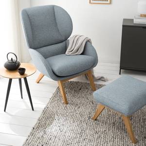 Fauteuil MAROLS Tissu Inze: Gris bleu - Chêne clair