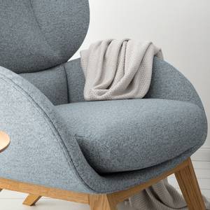 Fauteuil MAROLS Tissu Inze: Gris bleu - Chêne clair