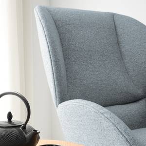 Fauteuil MAROLS Tissu Inze: Gris bleu - Chêne clair