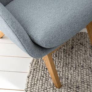 Fauteuil MAROLS Tissu Inze: Gris bleu - Chêne clair