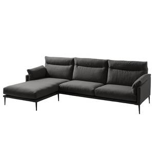 Ecksofa Lillian I Webstoff - Webstoff Milan: Anthrazit - Longchair davorstehend links