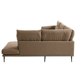 Ecksofa Lillian II Webstoff - Webstoff Milan: Grau-Braun - Breite: 276 cm - Ottomane davorstehend rechts