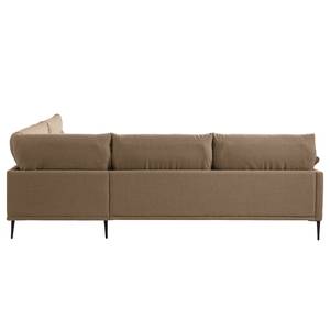 Ecksofa Lillian II Webstoff - Webstoff Milan: Grau-Braun - Breite: 276 cm - Ottomane davorstehend rechts