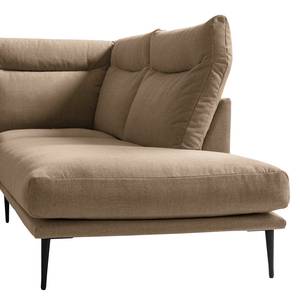 Ecksofa Lillian II Webstoff - Webstoff Milan: Grau-Braun - Breite: 276 cm - Ottomane davorstehend rechts