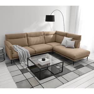 Ecksofa Lillian II Webstoff - Webstoff Milan: Grau-Braun - Breite: 276 cm - Ottomane davorstehend rechts