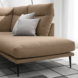 Ecksofa Lillian II Webstoff - Webstoff Milan: Grau-Braun - Breite: 276 cm - Ottomane davorstehend rechts