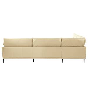 Ecksofa Lillian II Echtleder - Echtleder Neka: Creme - Breite: 309 cm - Ottomane davorstehend links