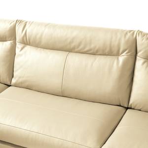 Ecksofa Lillian II Echtleder - Echtleder Neka: Creme - Breite: 309 cm - Ottomane davorstehend links