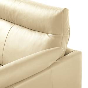 Ecksofa Lillian II Echtleder - Echtleder Neka: Creme - Breite: 309 cm - Ottomane davorstehend links