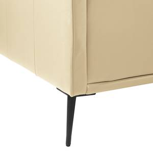 Ecksofa Lillian II Echtleder - Echtleder Neka: Creme - Breite: 309 cm - Ottomane davorstehend links