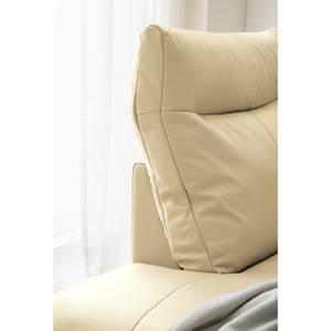 Ecksofa Lillian II Echtleder - Echtleder Neka: Creme - Breite: 309 cm - Ottomane davorstehend links