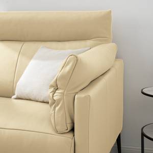 Ecksofa Lillian II Echtleder - Echtleder Neka: Creme - Breite: 309 cm - Ottomane davorstehend links