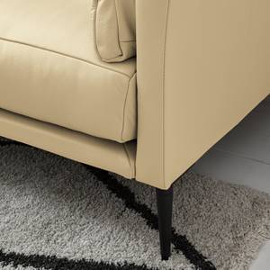 Ecksofa Lillian II Echtleder - Echtleder Neka: Creme - Breite: 309 cm - Ottomane davorstehend links