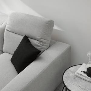 Canapé d’angle BERRIE méridienne courte Tissu Saia: Gris clair - Largeur : 265 cm - Méridienne courte à gauche (vue de face)