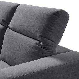 Ecksofa BERRIE mit Longchair Webstoff Saia: Steingrau - Breite: 265 cm - Longchair davorstehend links