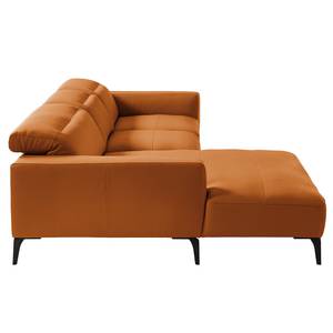 Ecksofa BERRIE mit Longchair Echtleder - Echtleder Neto: Hellbraun - Breite: 266 cm - Longchair davorstehend links