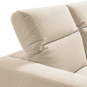 Canapé d’angle BERRIE méridienne courte Tissu - Tissu Saia: Beige - Largeur : 265 cm - Méridienne courte à droite (vue de face)