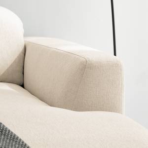 Hoekbank BERRIE met chaise longue geweven stof - Geweven stof Saia: Beige - Breedte: 265 cm - Longchair vooraanzicht rechts
