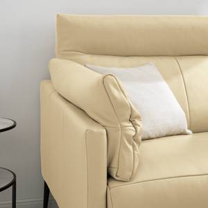 Ecksofa Lillian II Echtleder - Echtleder Neka: Creme - Breite: 309 cm - Ottomane davorstehend rechts