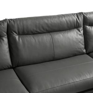 Ecksofa Lillian II Echtleder - Echtleder Neka: Grau - Breite: 309 cm - Ottomane davorstehend rechts