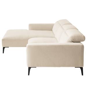 Divano angolare BERRIE con penisola Tessuto - Tessuto Saia: beige - Larghezza: 265 cm - Longchair preimpostata a sinistra