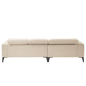 Ecksofa BERRIE mit Longchair Webstoff Saia: Beige - Breite: 265 cm - Longchair davorstehend links