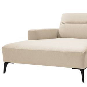 Hoekbank BERRIE met chaise longue Geweven stof Saia: Beige - Breedte: 265 cm - Longchair vooraanzicht links