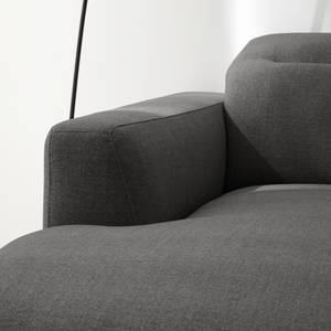 Ecksofa BERRIE mit Longchair Webstoff Milan: Anthrazit - Breite: 265 cm - Longchair davorstehend links