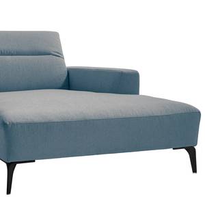 Ecksofa BERRIE mit Longchair Webstoff - Webstoff Saia: Denim - Breite: 266 cm - Longchair davorstehend rechts