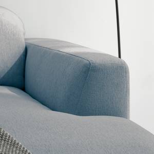 Ecksofa BERRIE mit Longchair Webstoff - Webstoff Saia: Denim - Breite: 266 cm - Longchair davorstehend rechts