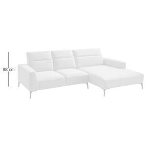 Ecksofa BERRIE mit Longchair Webstoff - Webstoff Milan: Hellgrau - Breite: 265 cm - Longchair davorstehend rechts