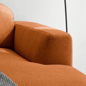 Canapé d’angle BERRIE méridienne courte Tissu - Tissu Saia: Rouille - Largeur : 266 cm - Méridienne courte à droite (vue de face)