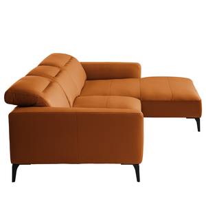 Hoekbank BERRIE met chaise longue echt leer - Leer Neto: Lichtbruin - Breedte: 266 cm - Longchair vooraanzicht rechts