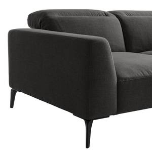 Ecksofa BERRIE mit Longchair Webstoff Milan: Anthrazit - Breite: 265 cm - Longchair davorstehend rechts