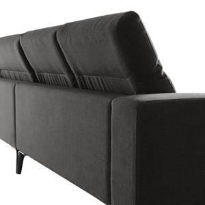 Ecksofa BERRIE mit Longchair Webstoff Milan: Anthrazit - Breite: 265 cm - Longchair davorstehend rechts