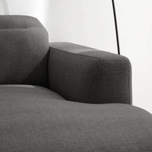 Ecksofa BERRIE mit Longchair Webstoff Milan: Anthrazit - Breite: 265 cm - Longchair davorstehend rechts