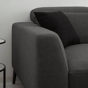 Ecksofa BERRIE mit Longchair Webstoff Milan: Anthrazit - Breite: 265 cm - Longchair davorstehend rechts