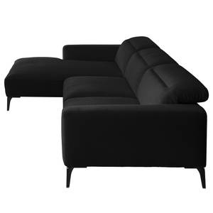 Ecksofa BERRIE mit Longchair Webstoff - Webstoff Saia: Anthrazit - Breite: 329 cm - Longchair davorstehend links